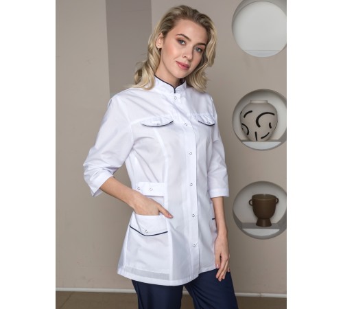 Костюм женский Орхидея (тк.ТиСи), белый/т.синий Костюм женский Орхидея (тк.ТиСи), белый/т.синий