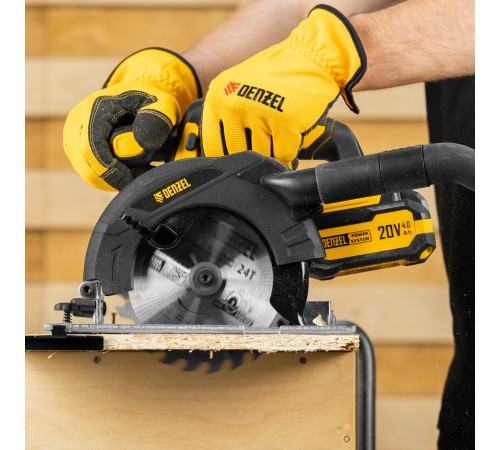 Пила циркулярная аккумуляторная CCSH-20-165, 165 мм, Li-Ion, 20 В// Denzel