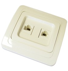 Розетка компьютерная и телефонная (Б-В0135) CHINA