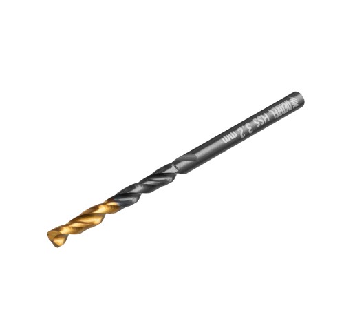 Сверло по металлу, 3,2 мм, HSS-Tin, Golden Tip, 10 шт. Denzel