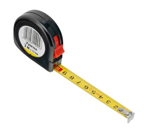 Рулетка строительная 3 м х 13 мм, пластиковый корпус