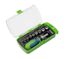 Отвертка ревер. + биты, 41 пред., PH+PZ+SL+H+T, CrV, 2к рукоятка Сибртех