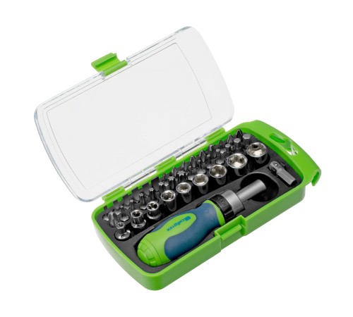 Отвертка ревер. + биты, 41 пред., PH+PZ+SL+H+T, CrV, 2к рукоятка Сибртех