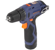 MAX-PRO Дрель-Шуруповерт аккумуляторная 12 В; 0-350/0-1300 об/мин; 10 мм; 26 Нм; 2 батареи (Li-Ion) х1,3 Ач; 17+1; 1 ч.; регулировка оборотов; резинов MPCD12Li/2E
