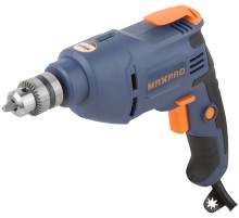 MAX-PRO Дрель электрическая 450 Вт; 0-2700 об/мин; ключевой патрон 0,8-10 мм; 1,2 кг; резиновые вставки; кор. MPED450V