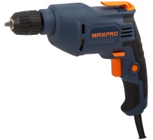 MAX-PRO Дрель электрическая 450 Вт; 0-2700 об/мин; быстрозажимной патрон 0,8-10 мм; 1,1 кг; резиновые вставки; кор. MPED450VF