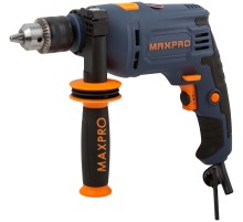 MAX-PRO Дрель ударная 600 Вт; 0-2800 об/мин; ключевой патрон 1,5-13 мм; 1,6 кг; антивибрационная ручка; резиновые вставки; кор. MPID600V