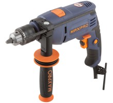 MAX-PRO Дрель ударная 710 Вт; 0-2800 об/мин; ключевой патрон 1,5-13 мм; 1,7 кг; антивибрационная ручка; резиновые вставки; кор. MPID710V1