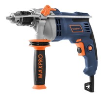 MAX-PRO Дрель ударная 850 Вт; 0-3000 об/мин; ключевой патрон 1,5-13 мм; 2,4 кг; антивибрационная ручка; меалл. корпус редуктора; резиновые вставки; ко MPID850/