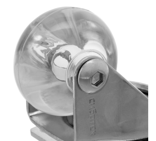 Колесо ПУ прозрачное поворотное d-35 мм, крепление платформенное Сибртех