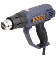 MAX-PRO Фен технический 2000 Вт; 60/350/600°C; 500 л/мин; 0,76 кг; резиновый кабель; резиновые вставки; кор. MPHG2001