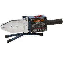 MAX-PRO Аппарат сварочный для пластиковых труб 750/1500 Вт; 50-300℃; 6 насадок; 5,8 кг; диаметры труб 20/25/32/40/50/63мм; металлический кейс MPPW750/1500