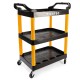 RUNTEC RT-P3 Тележка с тремя открытыми полками, черная