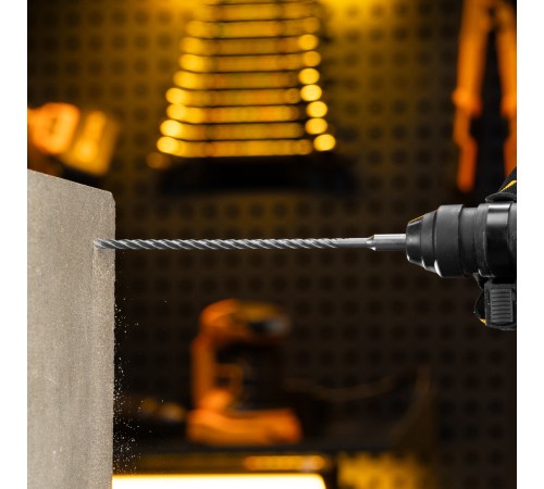 Бур по бетону, цельная крестовая пластина, 6x265 мм, SDS PLUS Denzel