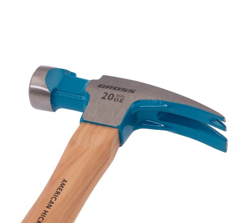 Молоток-гвоздодер,560 г, угол 75, магнит, обрезиненная рукоятка AMERICAN HICKORY GROSS Молоток-гвоздодер,560 г, угол 75, магнит, обрезиненная рукоятка AMERICAN HICKORY GROSS
