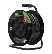 Удлинитель силовой 30 м, 16А, тип УХз16, ПВС 3 x 2.5 мм, на стальной катушке, 4 розетки Сибртех