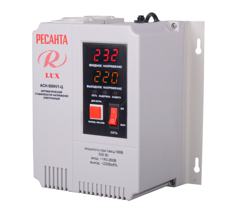 Стабилизатор напряжения Ресанта АСН-500Н/1-Ц LUX Стабилизатор напряжения Ресанта АСН-500Н/1-Ц LUX