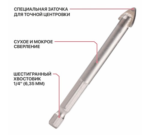 Сверло по стеклу и керамике P.I.T. AMAS13-010S