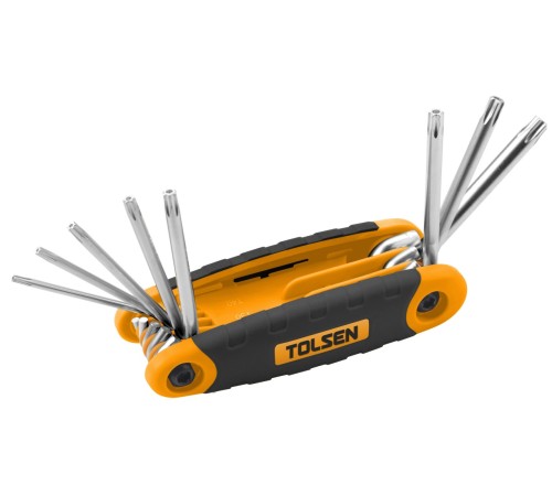 Набор Torx, T9H-T40H, с отверстием, складной, 8 предметов TOLSEN TT20069 Набор Torx, T9H-T40H, с отверстием, складной, 8 предметов TOLSEN TT20069