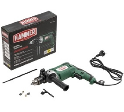 HAMMER Дрель ударная 950 Вт; 0-3000 об/мин; ключевой патрон 13 мм; 2,3 кг; резиновые вставки; металлический корпус редуктора; коробка UDD850B HAMMER Дрель ударная 950 Вт; 0-3000 об/мин; ключевой патрон 13 мм; 2,3 кг; резиновые вставки; металлический корпус редуктора; коробка UDD850B