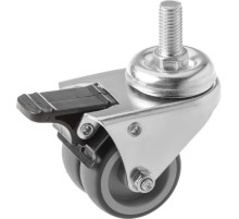 Колесо аппаратное поворотное SCtndb 25 50 мм двойное с болтом и тормозом Колесо аппаратное поворотное SCtndb 25 50 мм двойное с болтом и тормозом