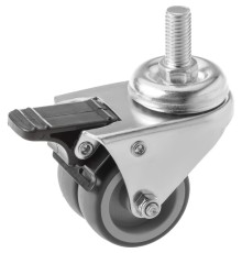 Колесо аппаратное поворотное SCtndb 25 50 мм двойное с болтом и тормозом Колесо аппаратное поворотное SCtndb 25 50 мм двойное с болтом и тормозом