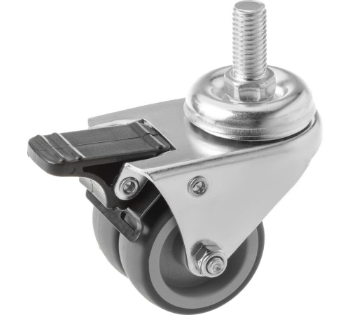Колесо аппаратное поворотное SCtndb 25 50 мм двойное с болтом и тормозом Колесо аппаратное поворотное SCtndb 25 50 мм двойное с болтом и тормозом