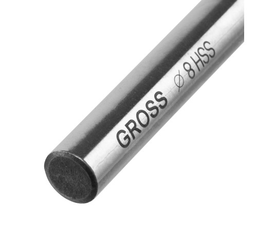 Сверло спиральное по металлу, 8 мм, HSS, 338 W Gross