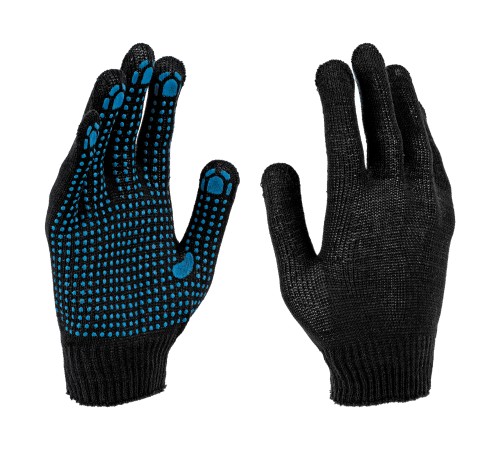 Перчатки трикотажные, х/б, 200 пар, ПВХ точка, 4 нити, 10 класс Сибртех