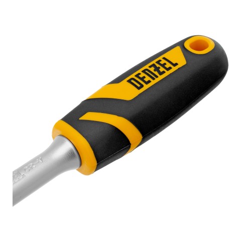 Ключ-трещотка 1/2", 90 зубьев, с быстрым сбросом, CrV Denzel Ключ-трещотка 1/2", 90 зубьев, с быстрым сбросом, CrV Denzel