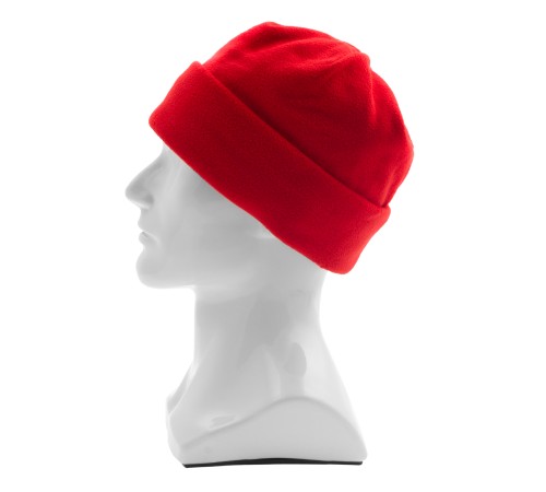 Шапка с отворотом из флиса для взрослых, размер 58-59, красная Сибртех