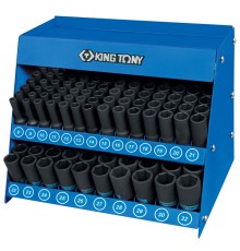 Стенд с ударными глубокими торцевыми головками 1/2", 8-32 мм, серия 4435М, 166 предметов KING TONY 4466MP
