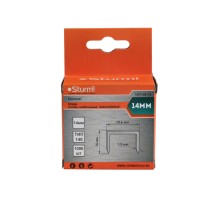 Скобы для степлера 14мм (тип 140), 1000шт,оцинкованные,закаленные, Sturm!