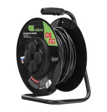 Удлинитель силовой 20 м, 16А, тип УХз16, ПВС 3 x 2.5 мм, на стальной катушке, 4 розетки Сибртех