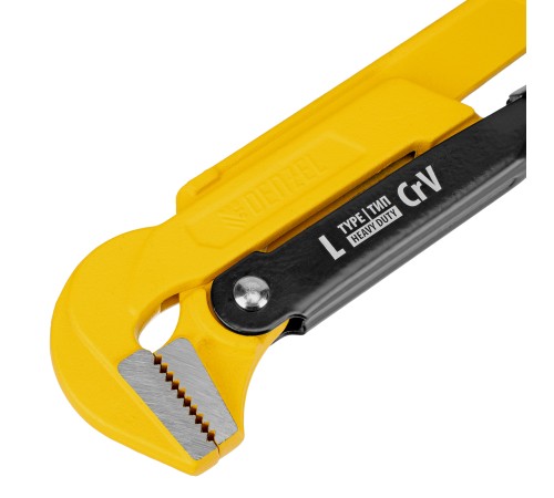 Ключ трубный рычажный №2, 1,5", цельнокованый, CrV, тип "L" Denzel