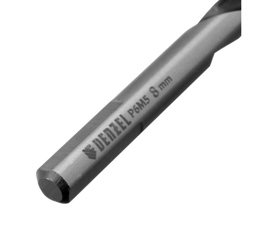 Сверло спиральное по металлу 8 x 117мм, Р6М5, Golden Tip, многогранная заточка Denzel