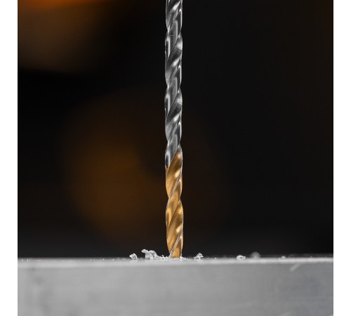 Сверло спиральное по металлу 3,5 х 112 мм, Р6М5, Golden Tip, удлиненное, 2шт. Denzel