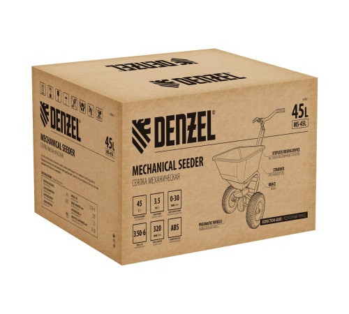Механическая сеялка на колесах, 45 л Denzel Механическая сеялка на колесах, 45 л Denzel