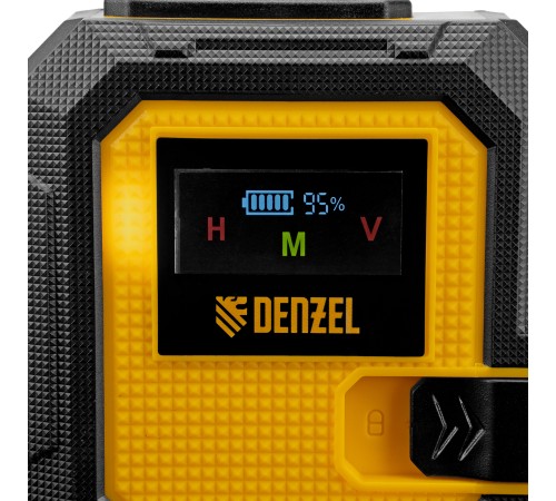 Лазерный уровень мультипризменный DLV 360-4T, 30 м, зеленый луч, Li-Ion 2,4 Aч, штатив Denzel