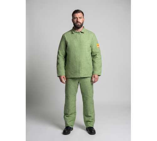 Костюм сварщика усиленный 1 кл.защиты ЭКО (тк.Брезент, 480), хаки