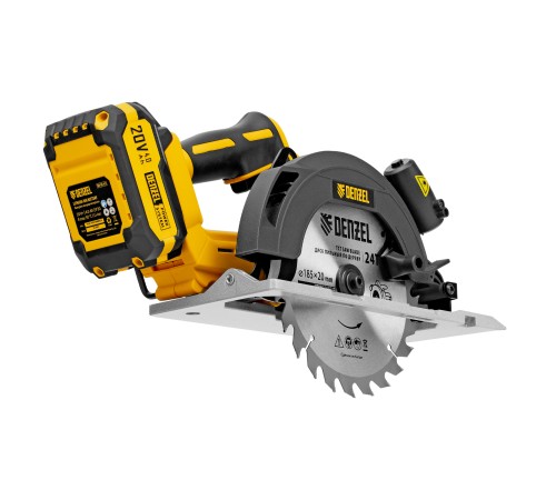 Пила циркулярная аккумуляторная бесщет. CCSH-BL-20-185, 185 мм, Li-Ion, 20 В// Denzel