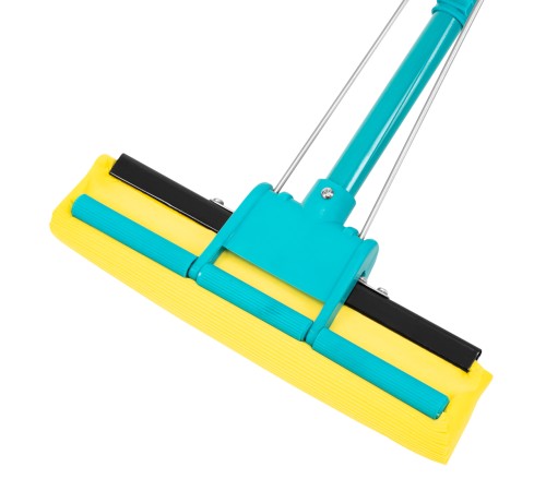 Швабра отжимная, 110 см, губка PVA 26х5,5х6 см, телескопическая рукоятка, бирюзовая, Home Palisad