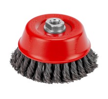 Щетка для УШМ, 125 мм, М14, "чашка", двухрядная, крученая проволока 0.5 мм Matrix