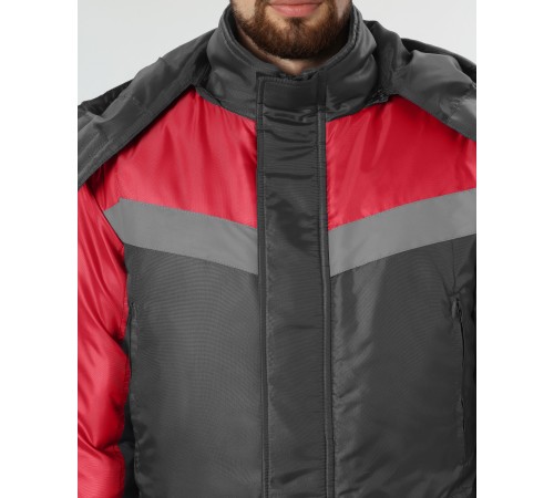 Куртка зимняя Легион (тк.OxLine), т.серый/красный