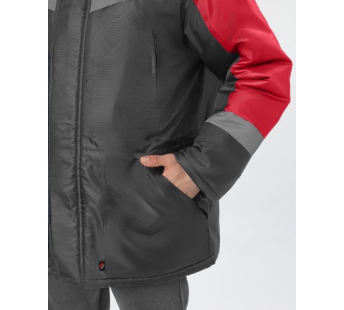 Куртка зимняя Легион (тк.OxLine), т.серый/красный