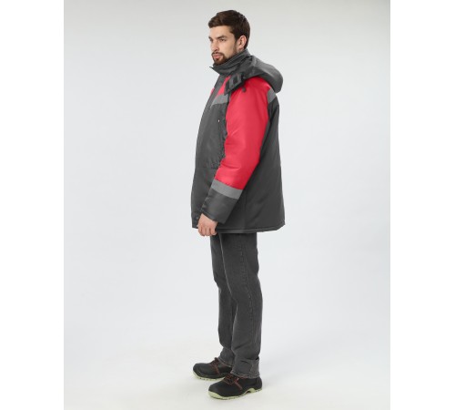 Куртка зимняя Легион (тк.OxLine), т.серый/красный