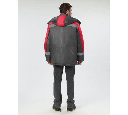 Куртка зимняя Легион (тк.OxLine), т.серый/красный