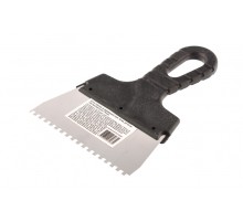 Шпатель из нержавеющей стали, 150 мм, зуб 4 х 4 мм, пластмассовая ручка Sparta