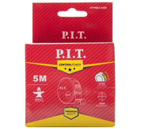 Рулетка с фиксатором P.I.T. CONTROL HTPM03-0525