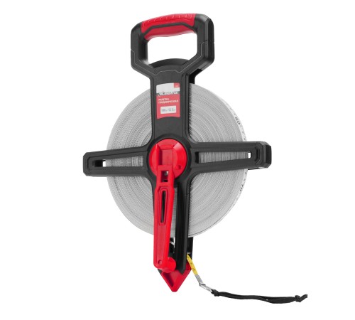 Рулетка геодезическая 100 м х 12,5 мм, открытый корпус, фиберглассовая лента Matrix